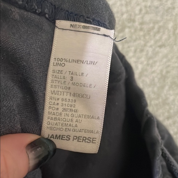 Navy Casual Pants James Perse linen pull on L 3 - Picture 3 of 6